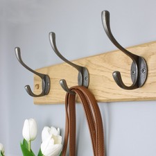 Oakcrafts - Antique Cast Iron Victorian School House Style Hat and Coat Hooks