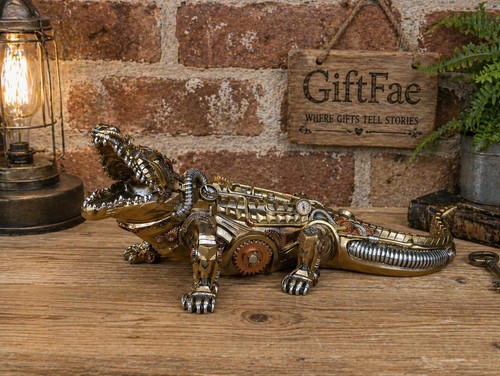 Steampunk mechanical crocodile - steampunk,