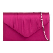 Women Pleated Satin Clutch Bag
