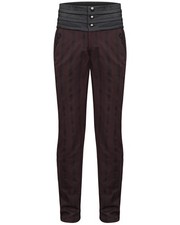 Devil Fashion Mens Gothic Aristocrat Dress Pants - Red & Black Stripe