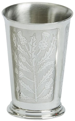 Thistle pewter beaker - pewter,