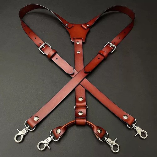 Cowhide leather braces - cowhide,