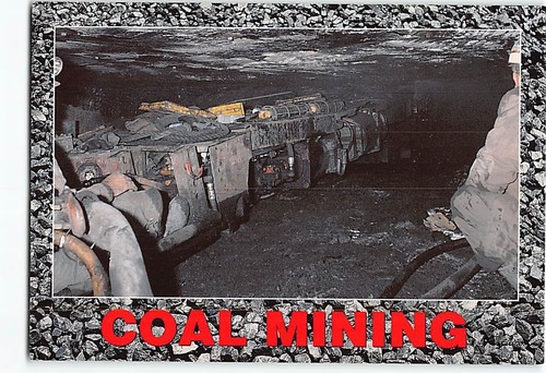 Postcard coal mining - coal,