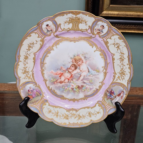 French porcelain cabinet plate - french,