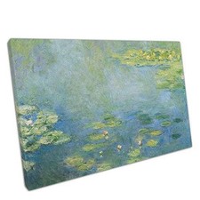Claude Monet Water Lilies Art Print: Ready-to-Hang Canvas Wall Decor for Home