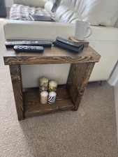 Rustic end sofa side table