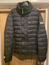 Mens SUPERDRY Triple Zip Original Black Fuji Puffer Jacket - Size L