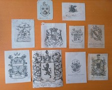 10 x Armorial Bookplates – inc' Edmund Poley 1707, Earl Of Breadalbane, etc