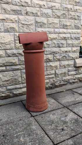 Large terracotta chimney pot - terracotta,