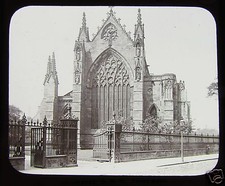 Glass Magic Lantern Slide EAST FRONT CARLISLE CATHEDRAL  C1890 ENGLAND