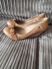 Fatface Tan brown wedge heeled