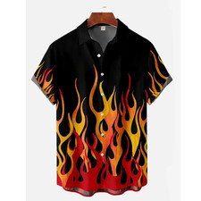 Mens Button Down Shirts Fire