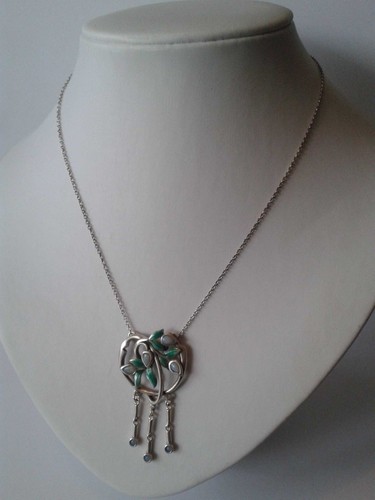 Art nouveau leaves necklace - art,
