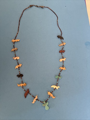 Vintage zuni fetish necklace - zuni,