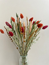 DRIED FLOWERS FIRE & EARTH NEW STEM COLLECTION 40PCS, 30-32CMS, VASE DECOR