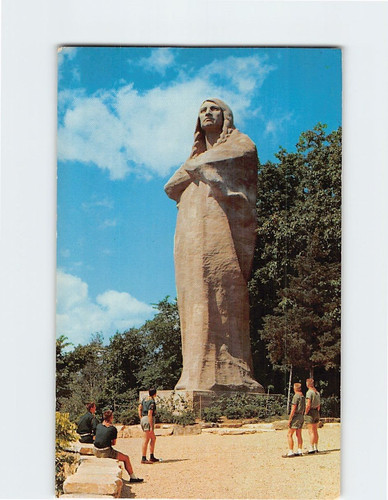 Postcard black hawk statue - postcard,