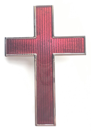 Large red enameled cross - large,