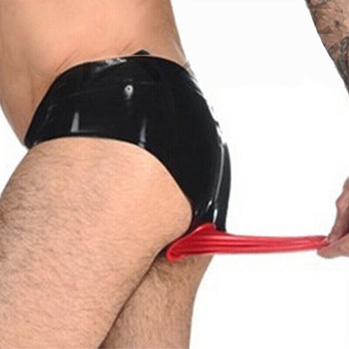 Men latex gummi briefs - men,