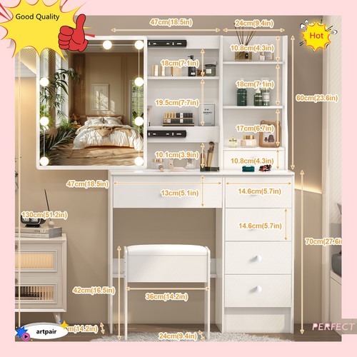 Large led dresser desk - led,