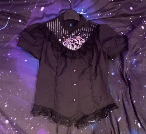 Gothic black blouse moon - gothic,