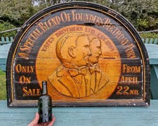 RARE WOODEN YATES BROTHERS PUB SIGN & BOTTLE 