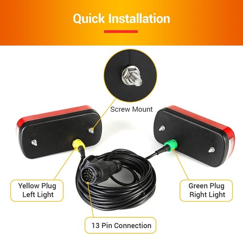 Pin trailer tail lights kit - 13,