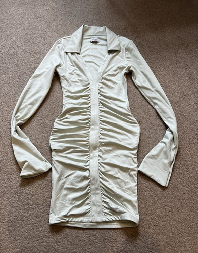Polly beige satin bodycon - oh,