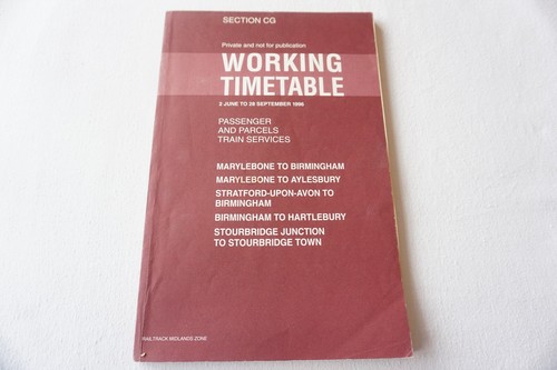 1996 railway working timetable - railway,
