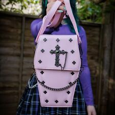 SMALL METAL CROSS COFFIN PINK