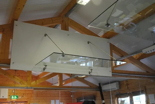 Stainless steel glass canopy - stainless,