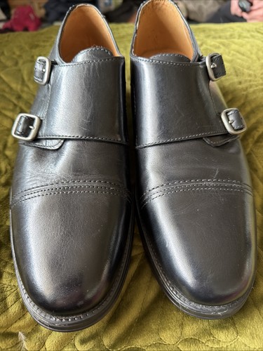 Clarkes black leather double - black,