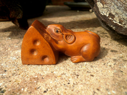 Hand carved wood netsuke - hand,