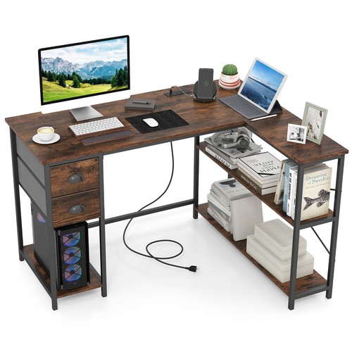 Shaped desk corner computer - l,