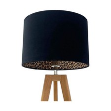 Lampshade Black Velvet Leopard