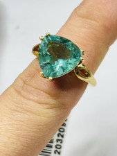 TJC gilded silver and green tourmaline doublet UK size M new with tag