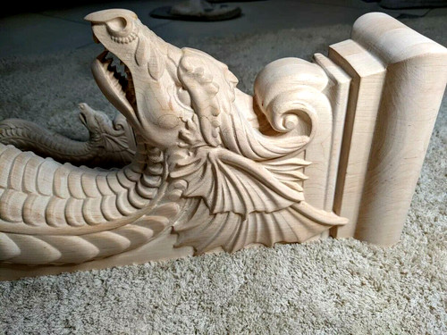 Wooden corbel dragon shelf - wooden,