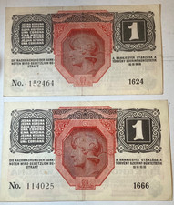 2x Austria / Austro-Hungarian Bank - 1 Egy  Korona /  Eine Krone  1916 (1919)