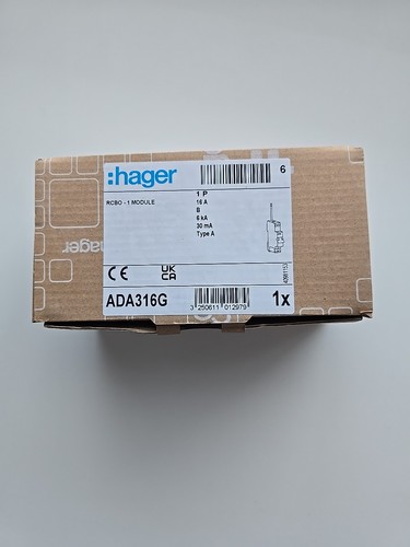 Hager ada316g rcbo type - hager, b-type