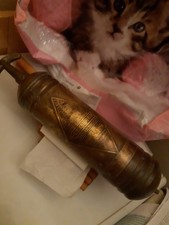 Rex Antique Empty Brass And Copper Fire Extinguisher