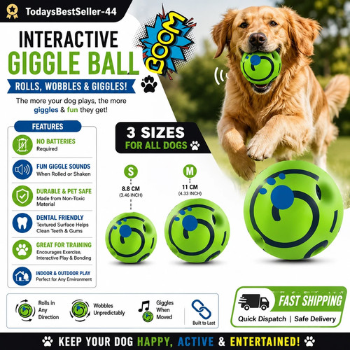 Sizes wobble giggle ball dog - 3,
