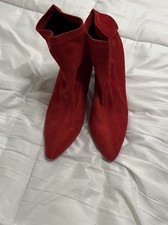 Ladies Red Ankle Boots Womens