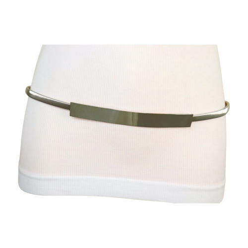 Women silver metal elastic - silver,