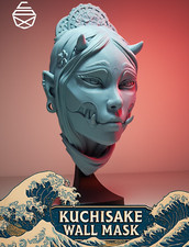 Namahage Mask – Japanese Demon Wall Hanging – 3D Printed Oni Decor 7 Inch