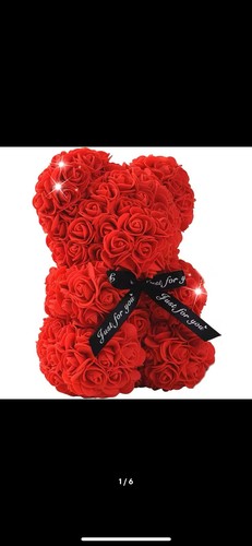 Red rose teddy bear 25cm - teddy,