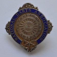 National Darts Association  Sterling Silver  Badge Medal Birmingham Hallmark