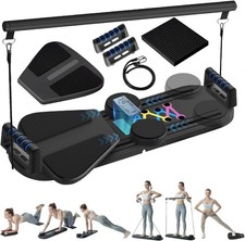 Pilates Reformer Machine Set For Auction for Full Body Workout Black