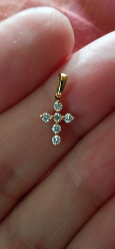 Small diamond cross pendant - cross,