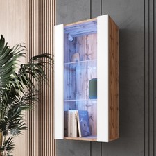 NEW Wall Mounted Living Room Display Cabinet in Matt LED Lighting Tivoli