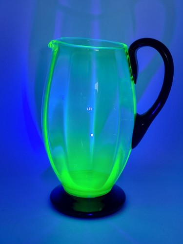 Green uranium glass pitcher - green,