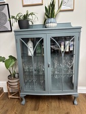 Antique Vintage Glass Drinks Cabinet Display